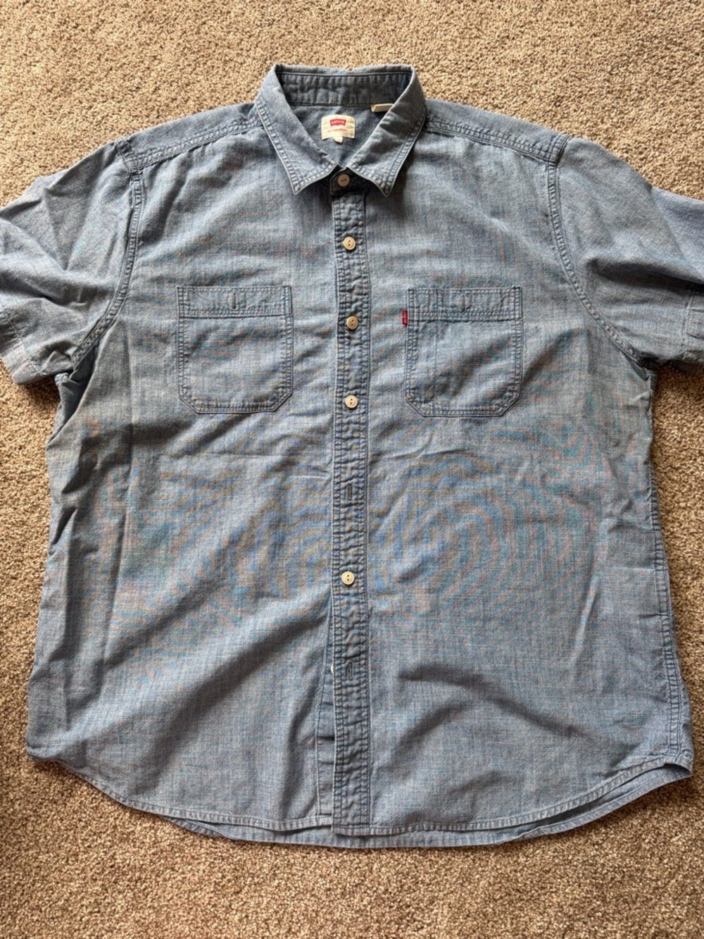 Levi's Men's Short Sleeve Chambray Button-Down Shirt - Blue